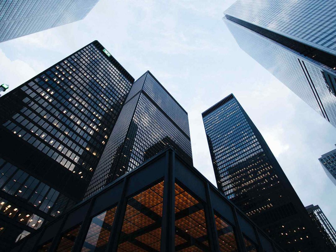 low angle view skyscrapers