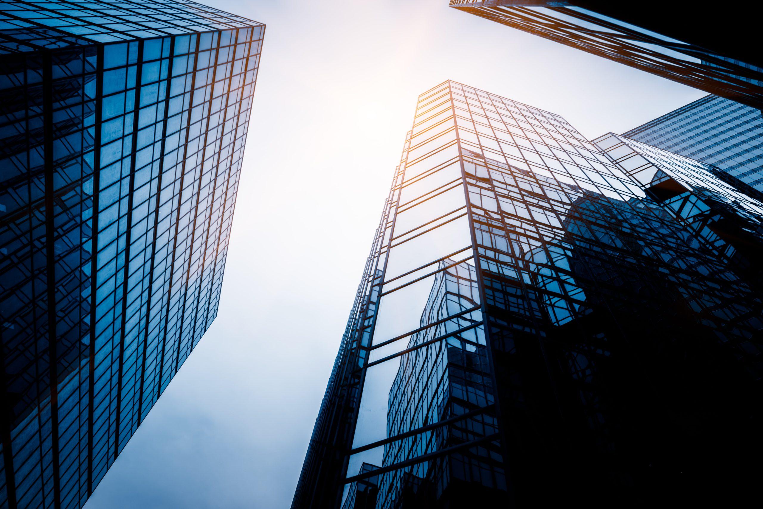 low angle view skyscrapers